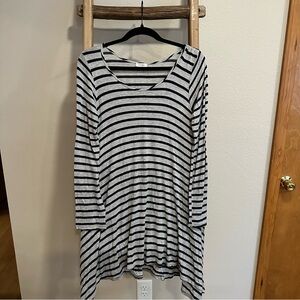 Tobi Black and Gray Striped Dress